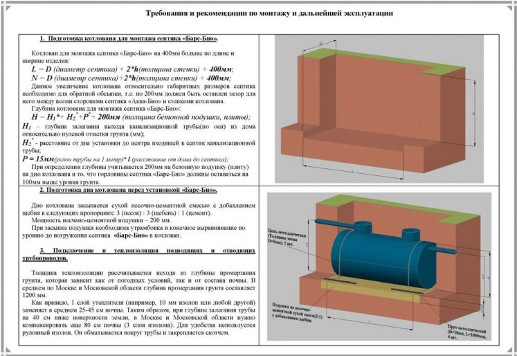 Схема монтажа Барс Био 11 (d=1,25)